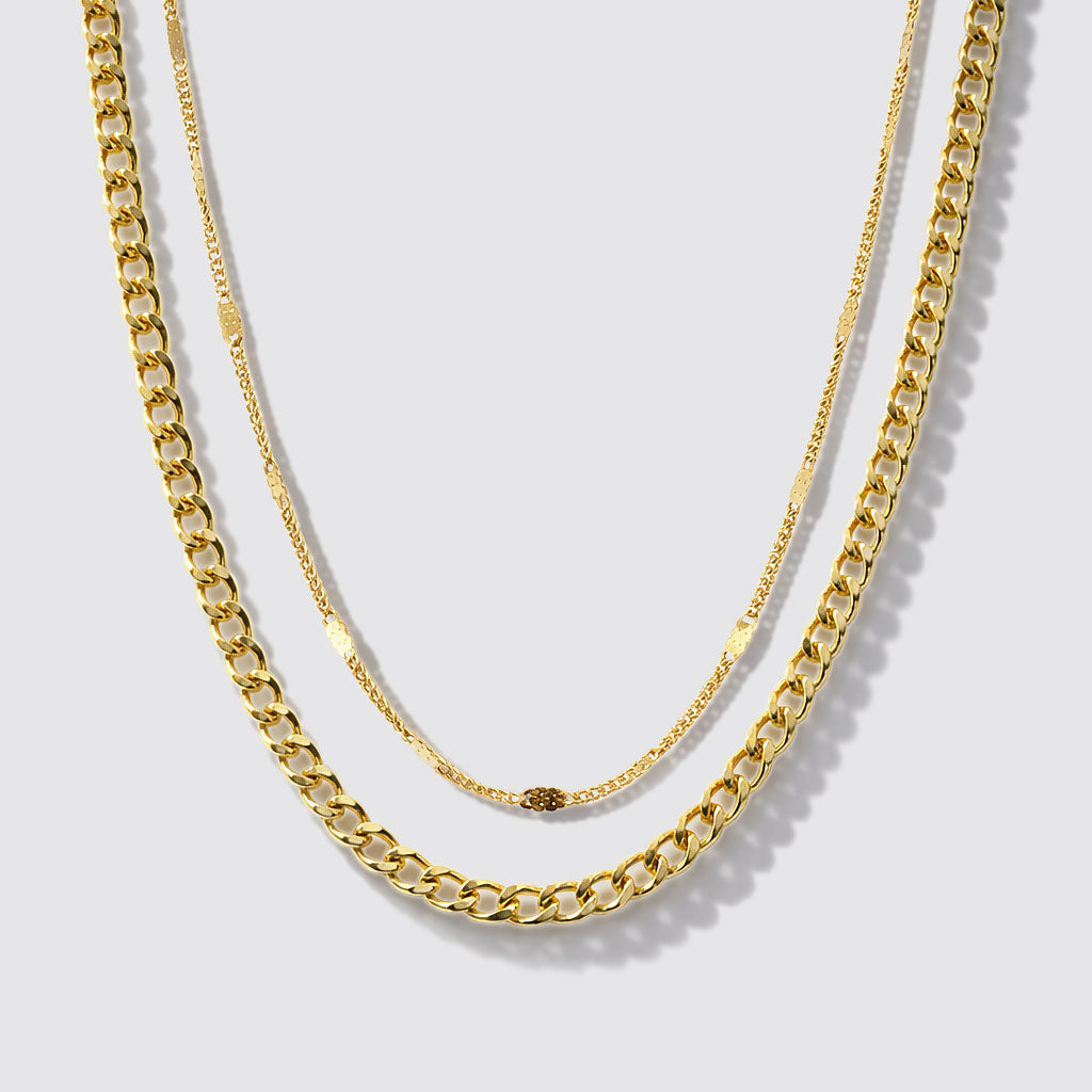 Two-Row Golden Necklace in Stainless Steel