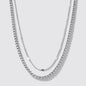 Two-Row Silvered Necklace in Stainless Steel