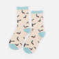 SO253-007MM - Beige & turquoise socks with pigeons