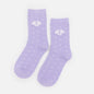 SO253-009PP - Lilac socks with soft white pattern