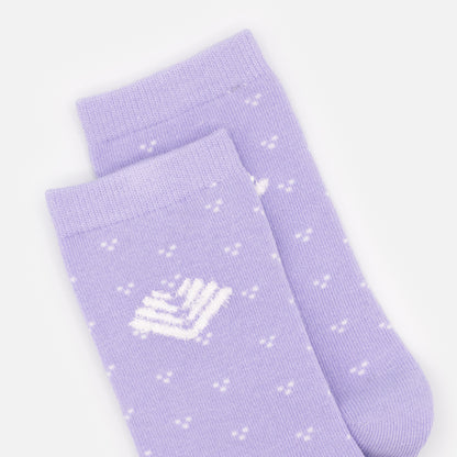 SO253-009PP - Lilac socks with soft white pattern