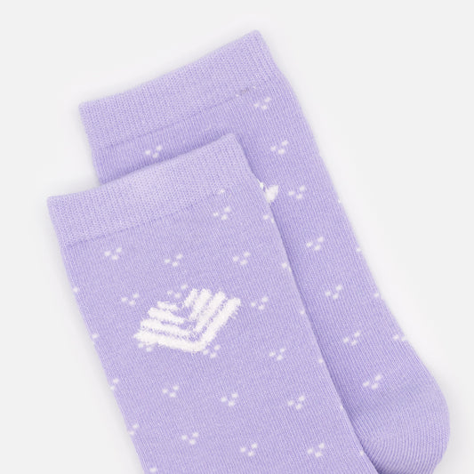 SO253-009PP - Lilac socks with soft white pattern