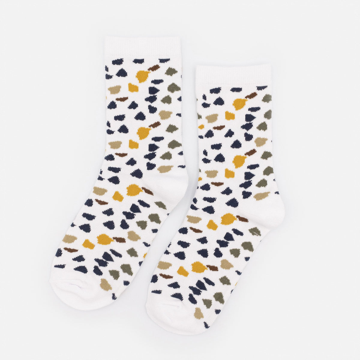 Bas blancs à motif terrazzo multicolore - SO253-024MM