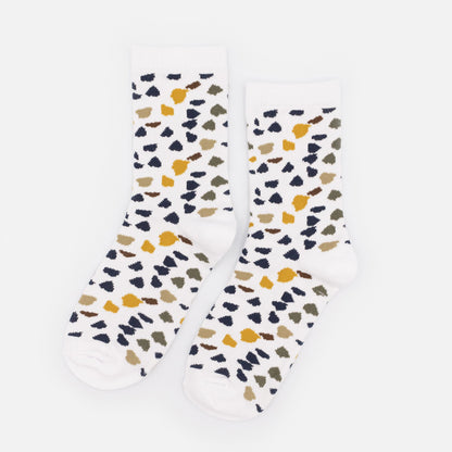 Bas blancs à motif terrazzo multicolore - SO253-024MM