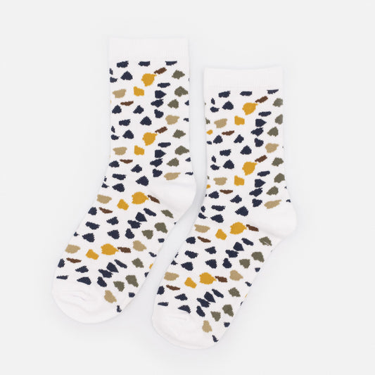 White socks with multicolored terrazzo pattern - SO253-024MM