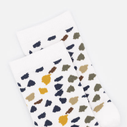 Bas blancs à motif terrazzo multicolore - SO253-024MM