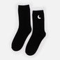 Black socks with white crescent moon embroidery - SO253-029BK