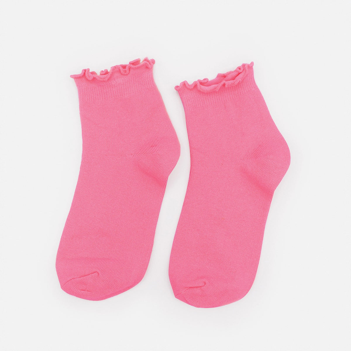 Pale pink ankle socks with wavy border - SO253-032PK