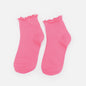 Pale pink ankle socks with wavy border - SO253-032PK