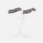 SO253-036BU - White ankle socks with Vichy pattern lace