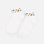 Bas cheville blancs côtelés à motif terrazzo multicolore - SO253-037MM