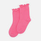 Mini bas cheville rose pâle à bordure ondulée - SO253M002PK