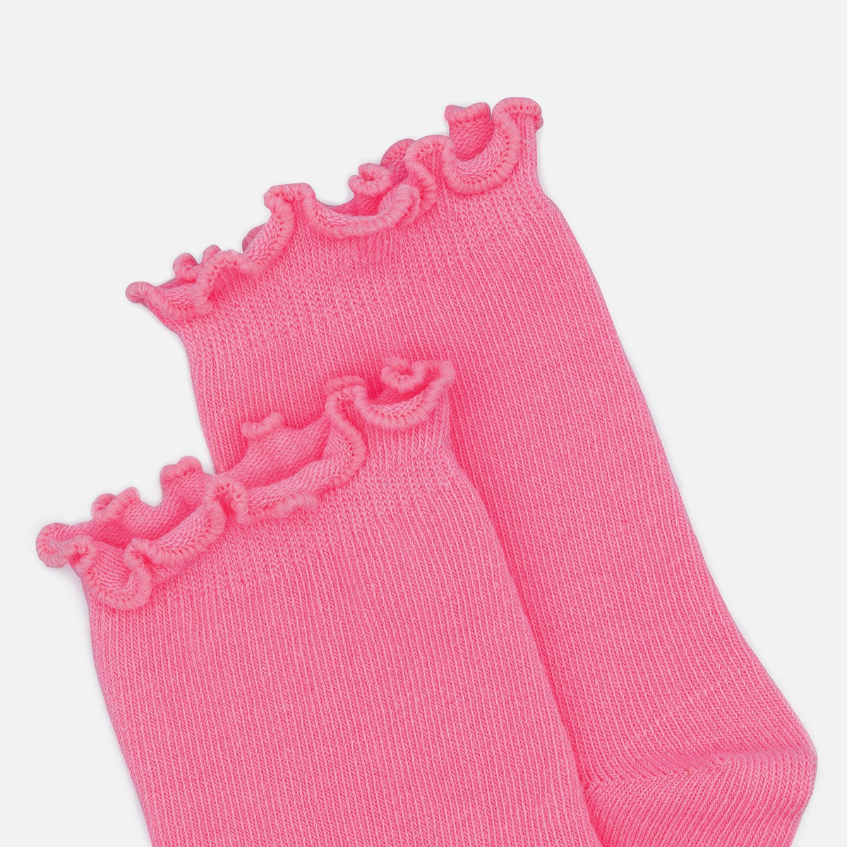 Mini bas cheville rose pâle à bordure ondulée - SO253M002PK