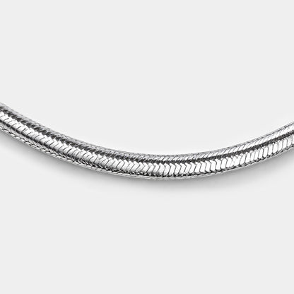 Silvered Flat Snake Mesh Chain in Stainless Steel