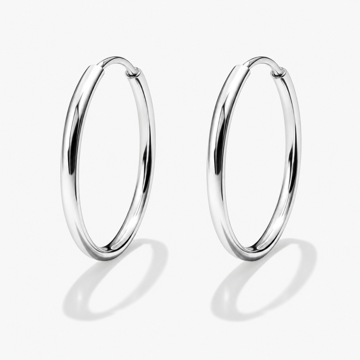 Silvered Sleeper Earrings in Stainless Steel