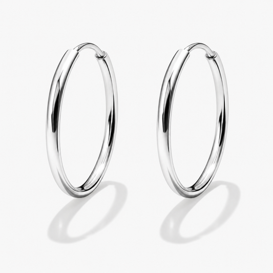 Silvered Sleeper Earrings in Stainless Steel