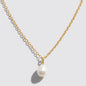 Golden necklace in stainless steel with pearl pendant