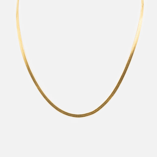 Golden Flat Snake Mesh Chain in Stainless Steel - SS233N018DO