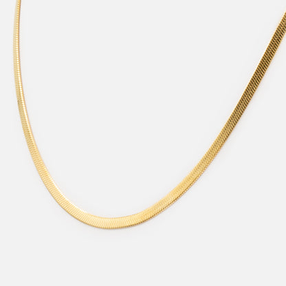 Golden Flat Snake Mesh Chain in Stainless Steel - SS233N018DO