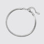 Silvered Flat Snake Mesh Bracelet in Stainless Steel