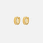 Golden huggies with horizontal stripes in stainless steel