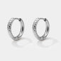 Boucles d'oreilles huggies argentées à demi texturées en acier inoxydable - SS251E019SL