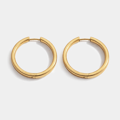 Golden hoop earrings in stainless steel - SS253E006GL