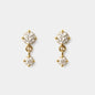 Boucles d'oreilles dorées pendantes en acier inoxydable avec zircons cubiques - SS253E011GL