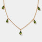 Golden necklace in stainless steel with green stone charms - SS253N015GL