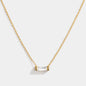 Golden necklace in stainless steel & rectangular translucent stone - SS253N016GL