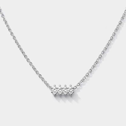 Four marquise stones silvered necklace in stainless steel - SS253N019SL
