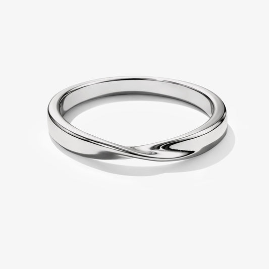 Twisted silvered ring in stainless steel - SS253R028SL