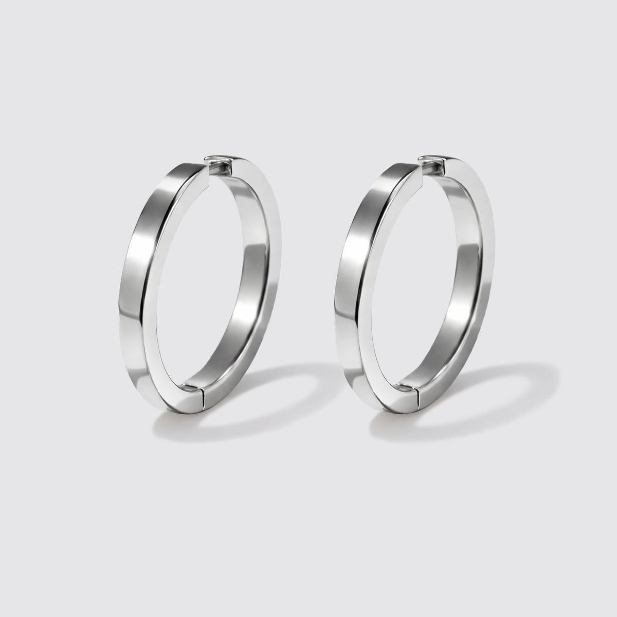 Silvered Hoop Earrings in Stainless Steel