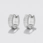 Horizontal Striped Silvered Huggies in Stainless Steel