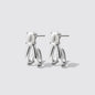 Silvered Earrings in Stainless Steel with Pearl