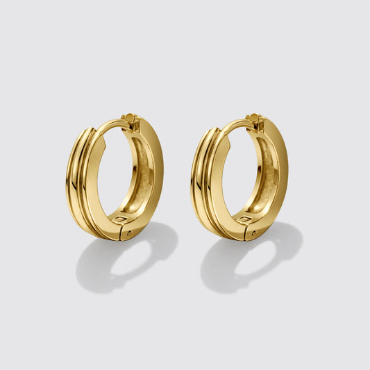 Golden Huggies with Three Layers in Stainless Steel