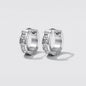 Silvered Huggies in Stainless Steel with Crystal Stones
