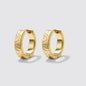 Golden Hammered Huggies in Stainless Steel