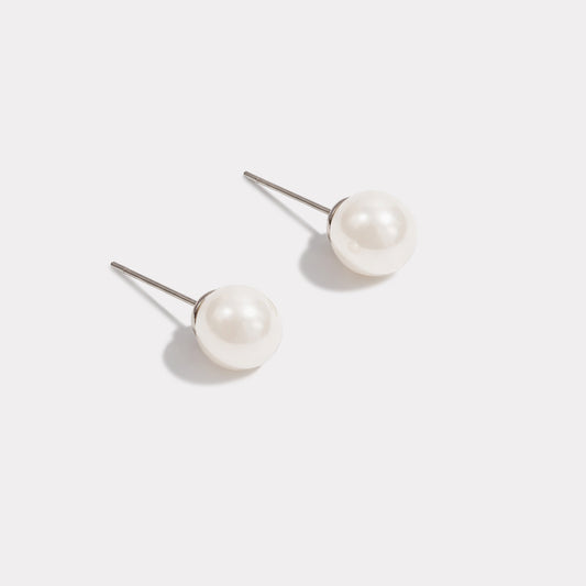 8 mm pearl earrings in stainless steel - SS29406AR