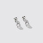Mini Silvered Stud Earrings with Crystal Stone Stainless Steel
