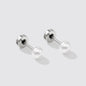 Mini Silvered Pearl Stud Earrings Stainless Steel