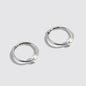 Mini Silvered Sleeper Earrings with Pearl Stainless Steel